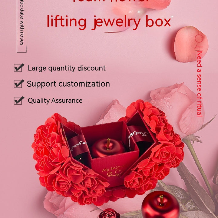 Valentines Day Gift Soap Rose Gift Box Crystal Pendant Necklace Eternal Flower Jewelry Box Set Wedding Birthday Gift For Girlfriend