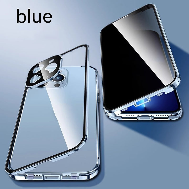 Peep-proof Magnetic Glass Double-sided Buckle Phone Case