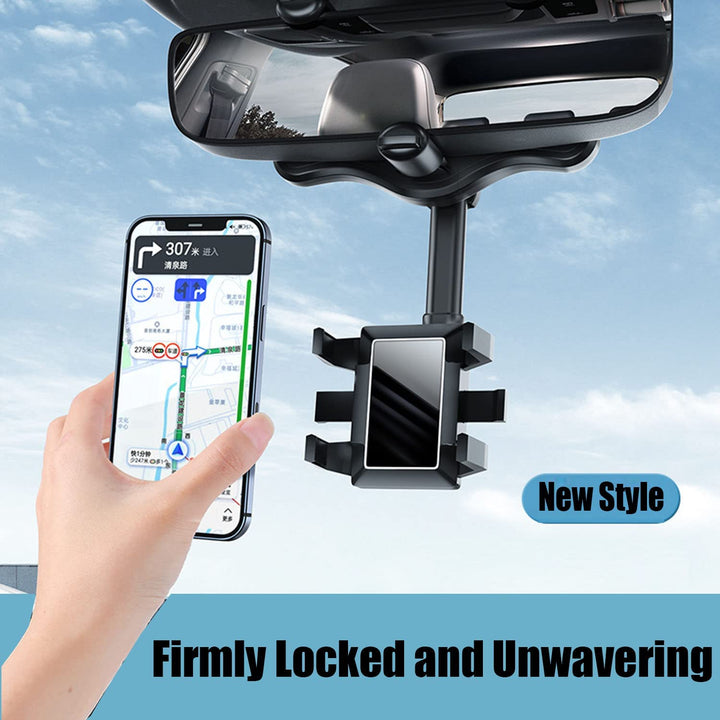 360°Rotatable and Retractable Car Phone Holder Car Rearview Mirror Bracket,Multifunctional Adjustable Universal Phone Holder,Universal Phone GPS Holder Phone Mount Holder for All Smartphones and Car