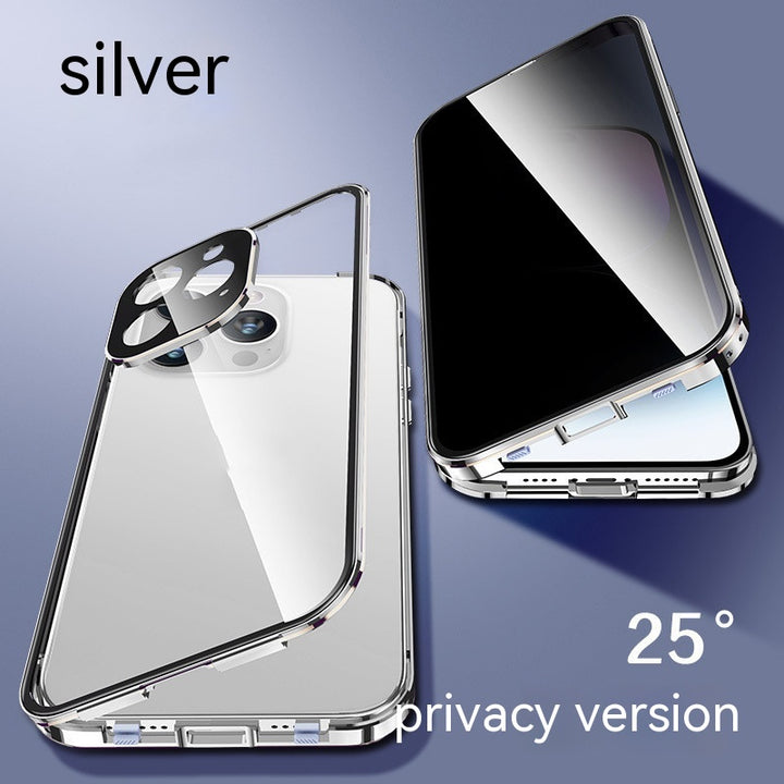Peep-proof Magnetic Glass Double-sided Buckle Phone Case