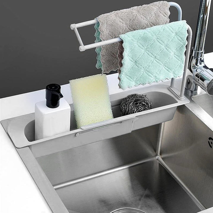 Telescopic Sink Rack Holder Expandable Storage Drain Basket For Home Kitchen