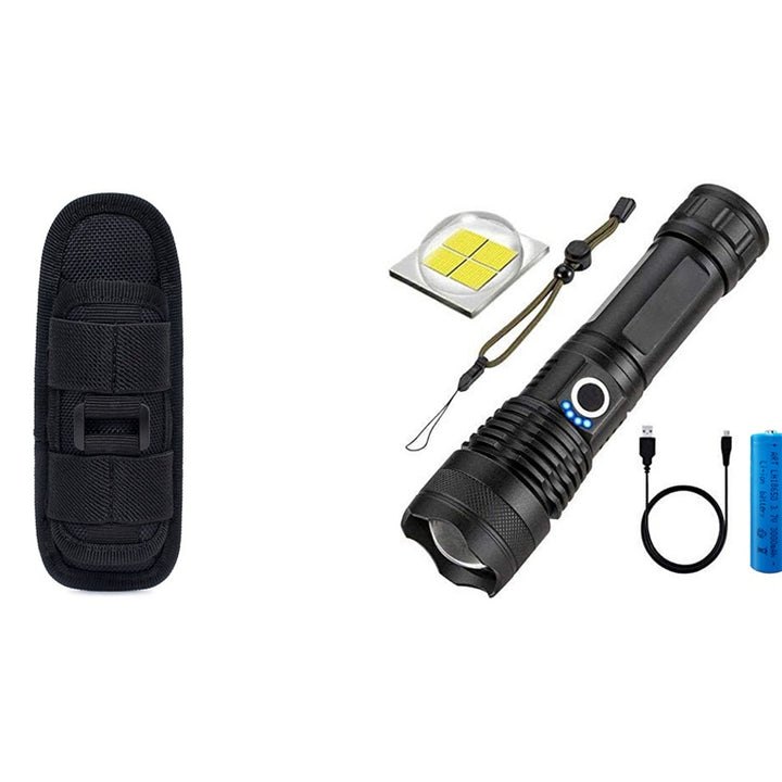 Strong Light Flashlight, Rechargeable, Zoom Power Display, Outdoor Super Bright And Portable