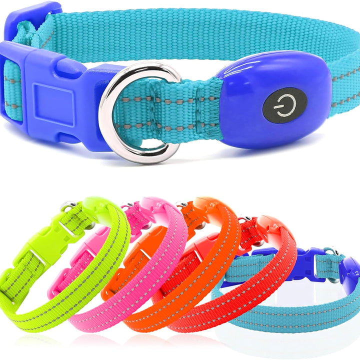 Puppy LED Dog Collars - USB Rechargeable Light up Dog Collar Adjustable Reflective Pet Collars Keep Your Small Dogs and Cats Be Seen & Safe in the Dark (XS, Royal Blue)