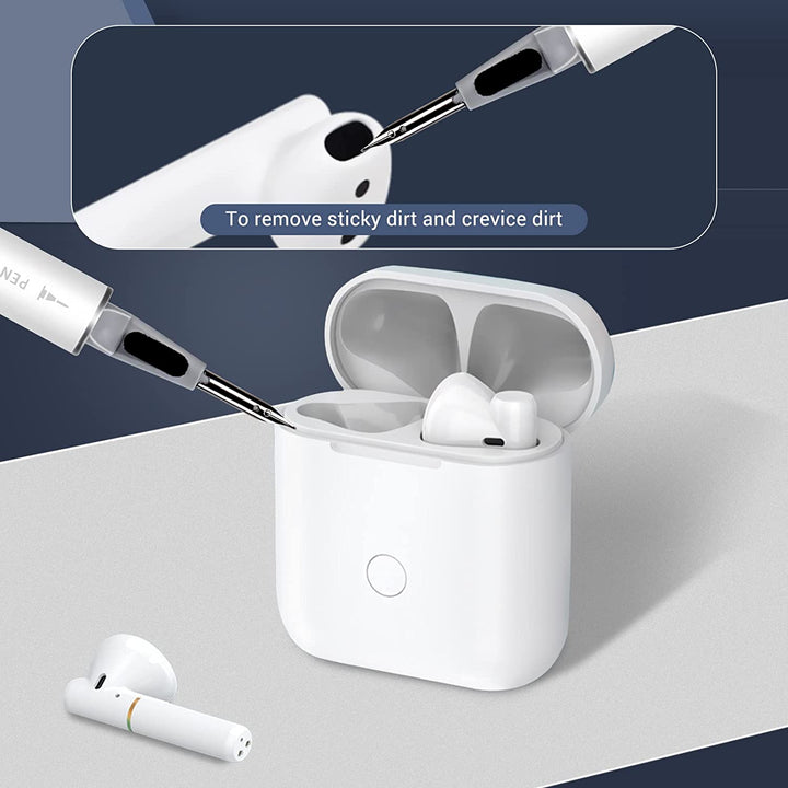 2023 New Cleaner Kit for Airpods Pro and 1/2 Multifunction Cleaning Pen with Soft Brush for Bluetooth Earphones Case (White2.0)