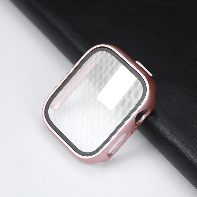 Glass + Case for Apple Watch 45Mm 41Mm 44Mm 40Mm Screen Protector Bumper PC Cover for Iwatch Series 3 4 5 SE 6 7 8 9 Accessories